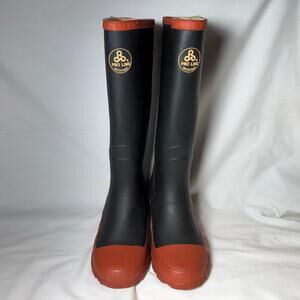 Mens Unisex Size 3 Pro Line Waterproof Boots Black Red Rust Color Rain Boots